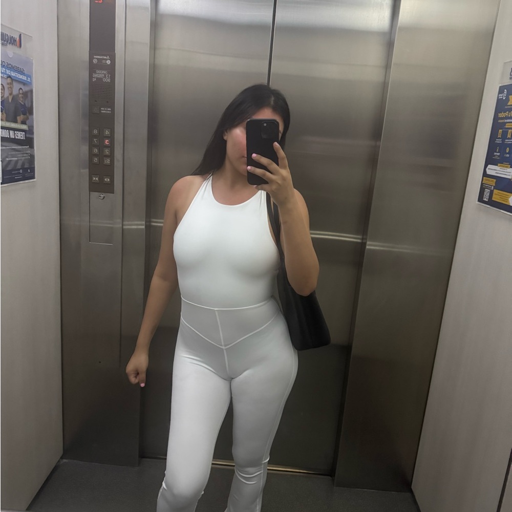 ALO Yoga White Cropped Jumpsuit
